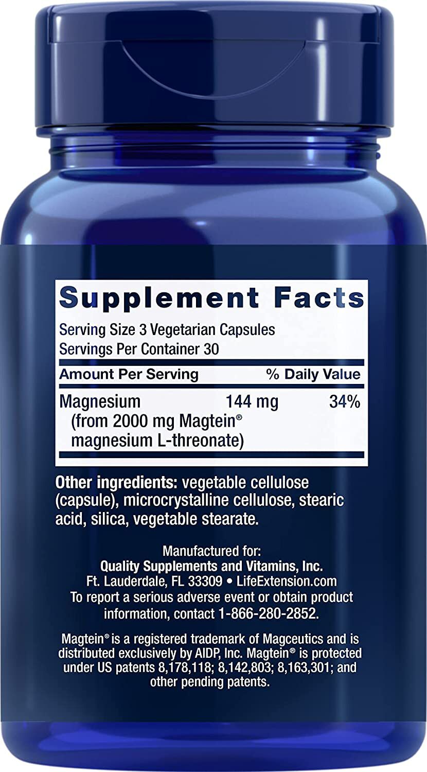 Life Extension Neuro-Mag Magnesium L-Threonate 90 vegetarian capsules - High-quality Minerals by Life Extension at BariatricPal Store
