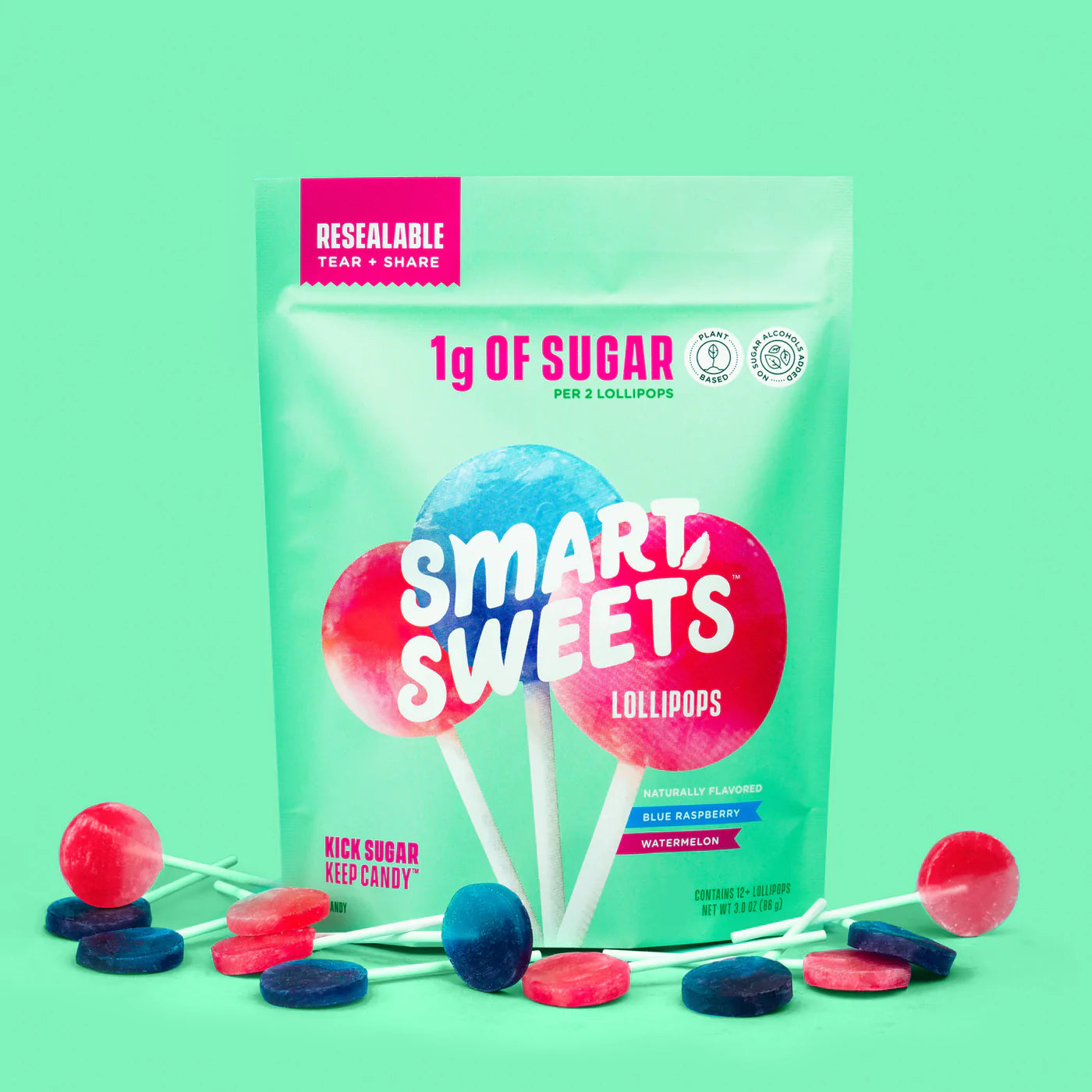 Smart Sweets Lollipops 86g (3 oz) - High-quality Fiber by Smart Sweets at BariatricPal Store