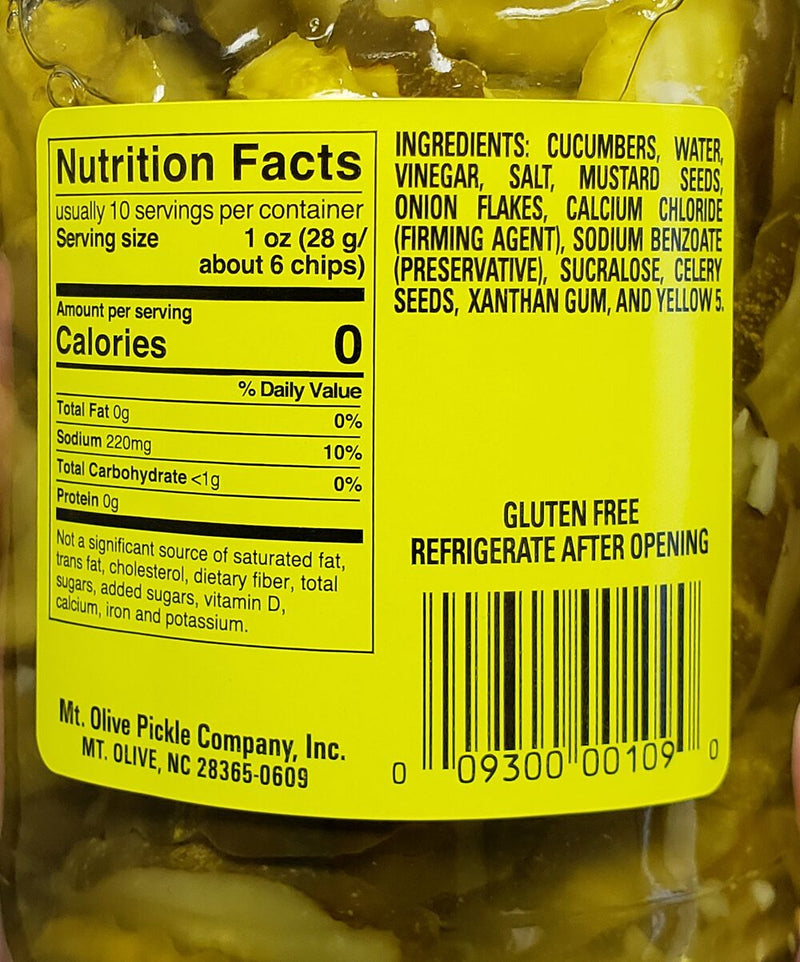 Mt. Olive No Sugar Added Bread & Butter Chips 16 fl oz. - High-quality Kosher by Mt. Olive at 