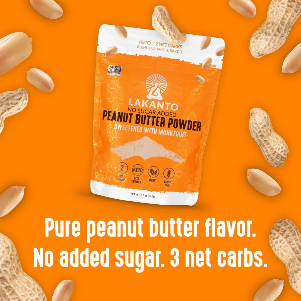 Lakanto Powdered Peanut Butter - Sweetened with Monkfruit - High-quality Peanut Butter by Lakanto at BariatricPal Store