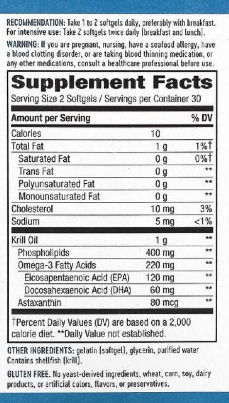 Nature's Way Krill Oil 60 softgels - High-quality Oils/EFAs by Nature's Way at BariatricPal Store