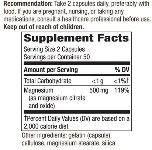 Nature's Way Magnesium Complex 100 capsules - High-quality Gluten Free by Nature's Way at 