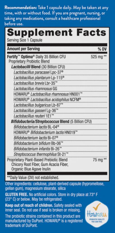 Nature's Way Fortify Optima Probiotic 30 vegetarian capsules - High-quality Digestion by Nature's Way at BariatricPal Store