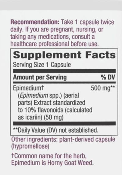 Nature's Way Horny Goat Weed Extract 60 vegan capsules - High-quality Herbs by Nature's Way at BariatricPal Store