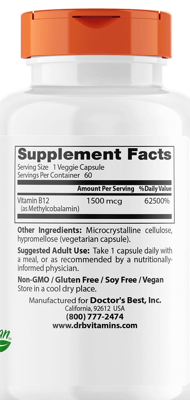 Doctor's Best Fully Active B12 60 veggie caps - High-quality Vitamins by Doctor's Best at BariatricPal Store