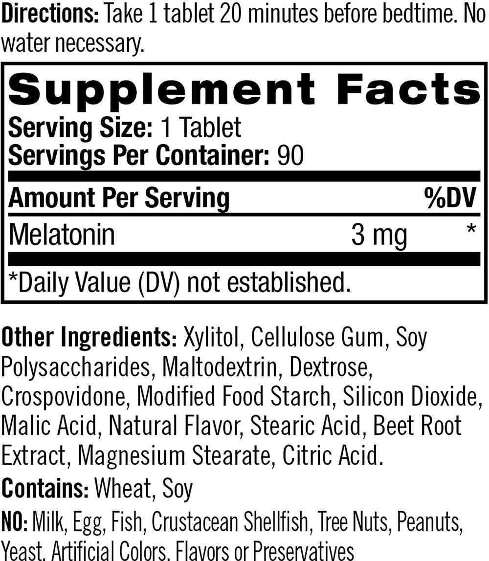 #Dosage_3 mg, Strawberry #Size_90 tablets