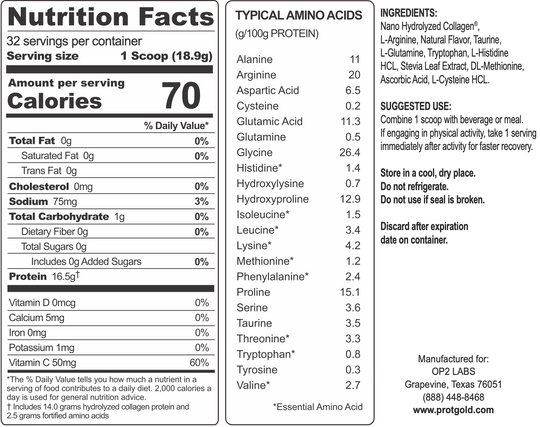 Collagen Protein Powder by ProT Gold - Vanilla - High-quality Protein Powder by ProT Gold at BariatricPal Store