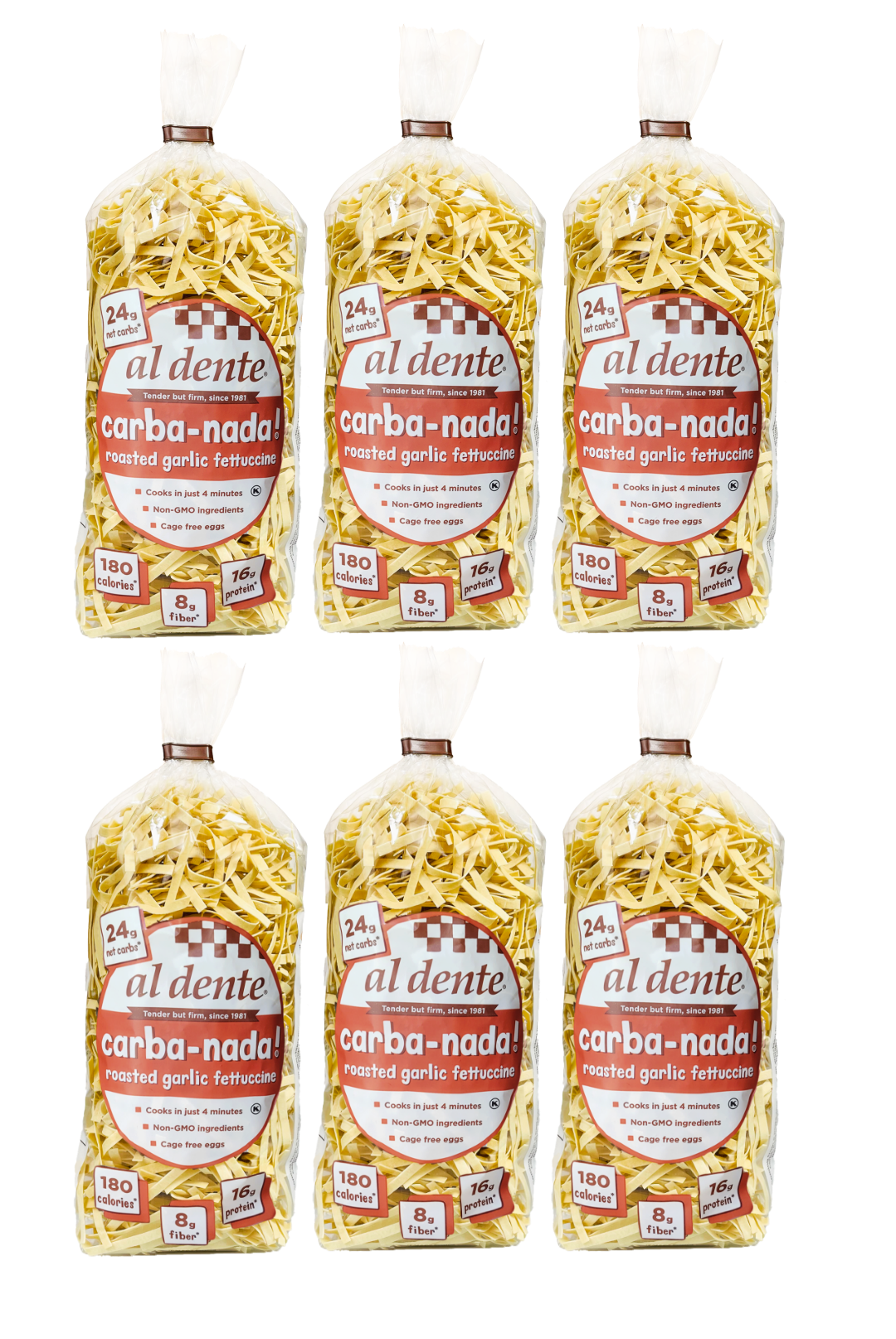Carba-Nada Reduced Carb Pasta by Al Dente Pasta Company - Roasted Garlic Fettuccine (10 oz) - High-quality Pasta by Carba-Nada at BariatricPal Store