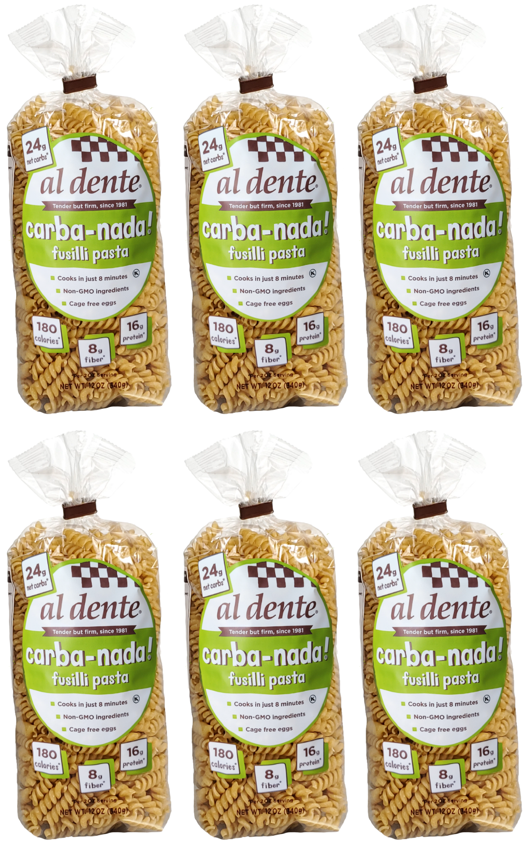 Carba-Nada Reduced Carb Pasta by Al Dente Pasta Company - Fusilli (12 oz) - High-quality Pasta by Carba-Nada at BariatricPal Store