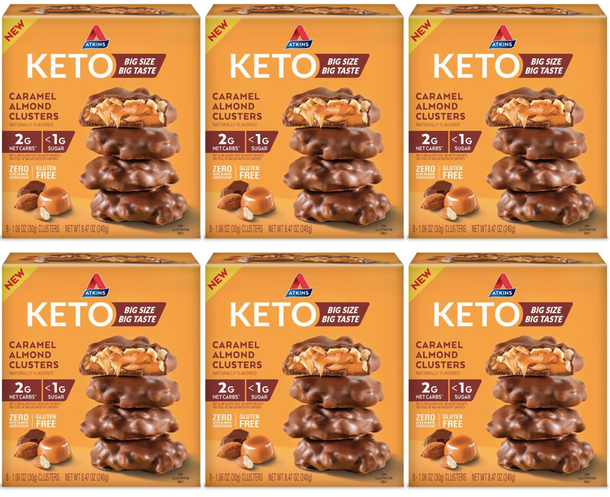 #Flavor_Caramel Almond Clusters #Size_6 Boxes