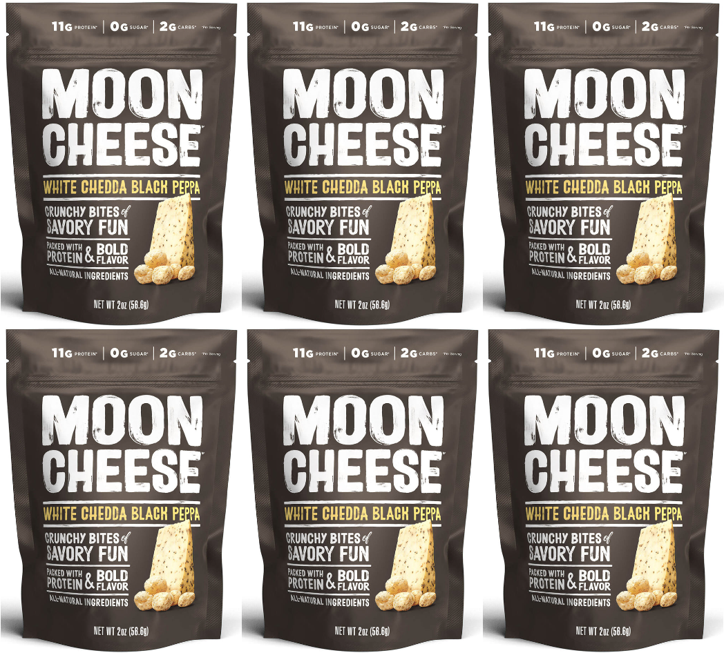Moon Cheese (2oz.) - White Chedda Black Peppa - High-quality Cheese Snacks by Moon Cheese Snacks at BariatricPal Store