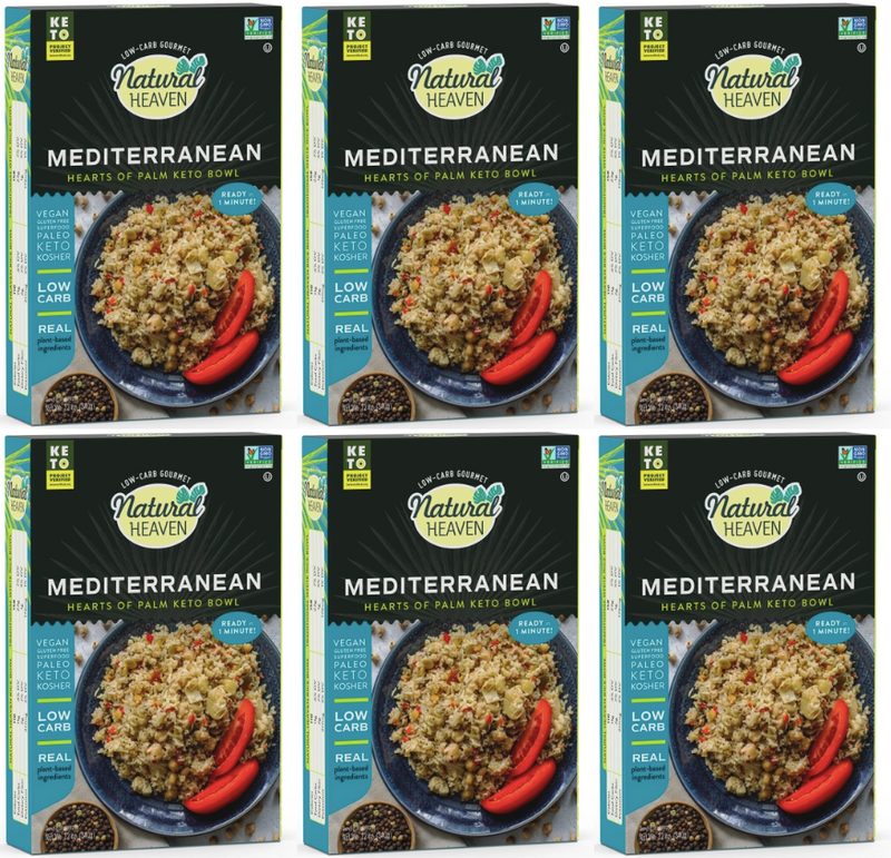 Riced Hearts of Palm Pasta Keto Bowl Ready Meal by Natural Heaven - Mediterranean Rice - High-quality Pasta by Natural Heaven at 