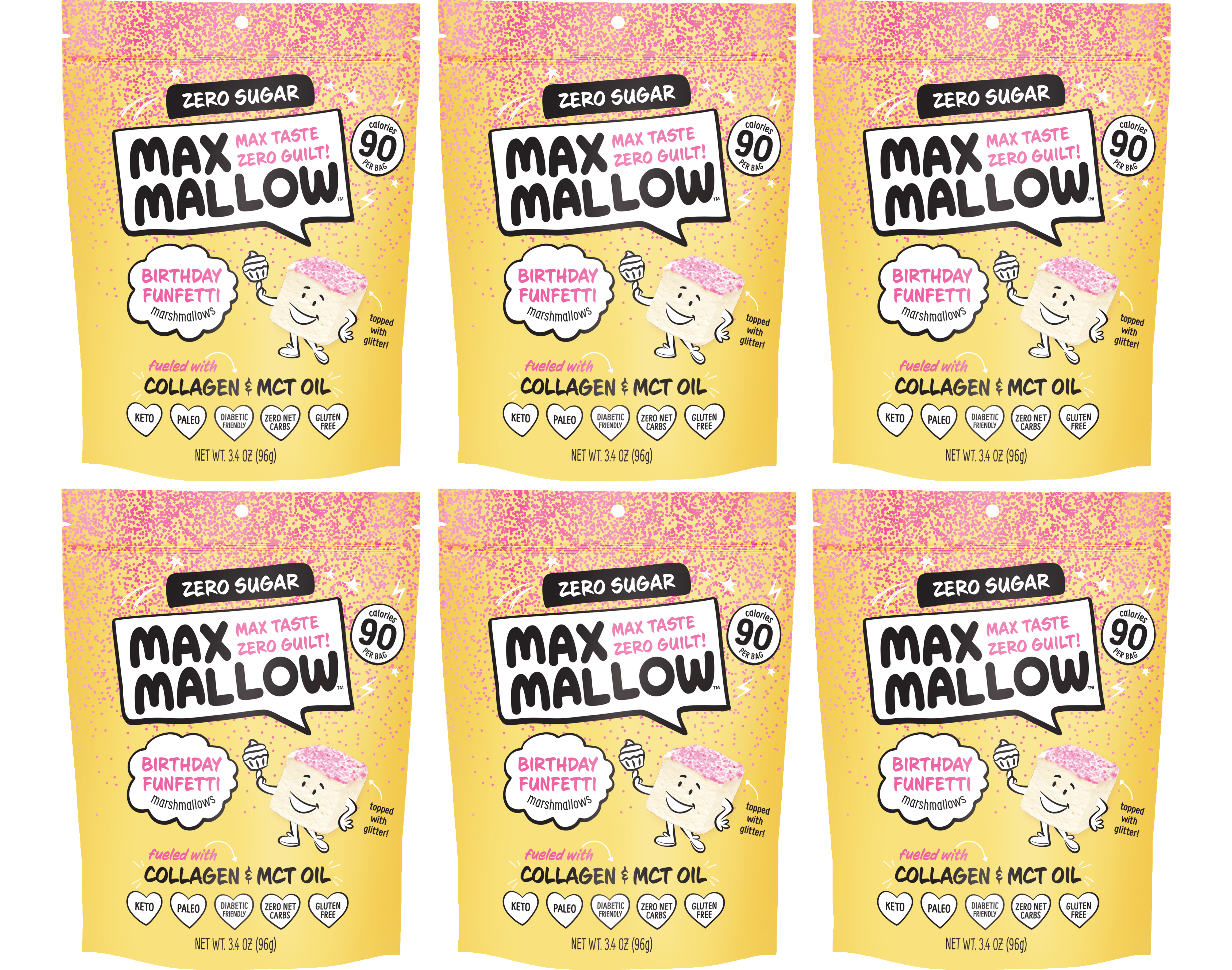 Max Mallow Low Carb Keto Marshmallows by Know Brainer Foods - Birthday Cake - High-quality Candies by Know Brainer Foods at BariatricPal Store