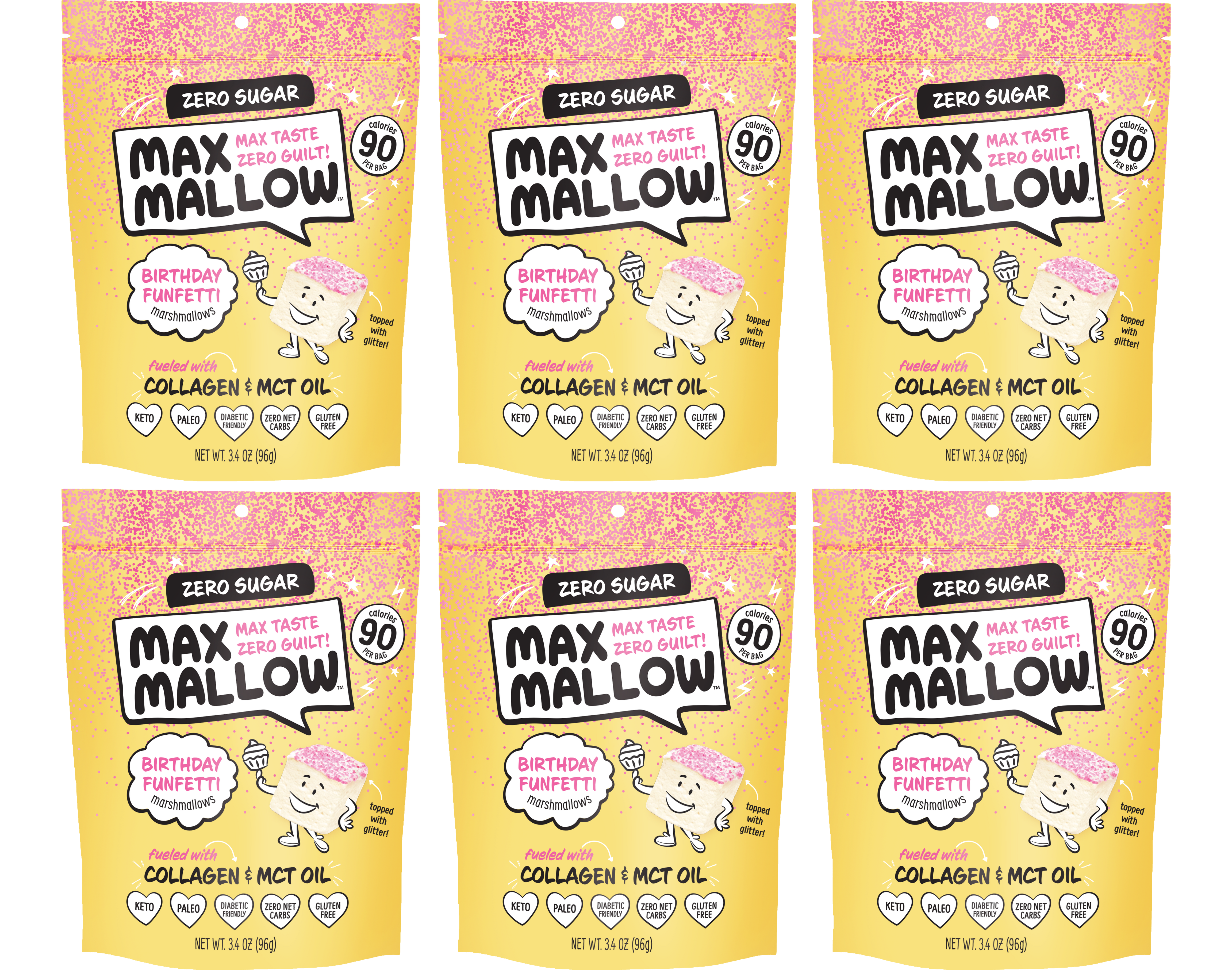 Max Mallow Low Carb Keto Marshmallows by Know Brainer Foods - Birthday Funfetti - High-quality Candies by Know Brainer Foods at 