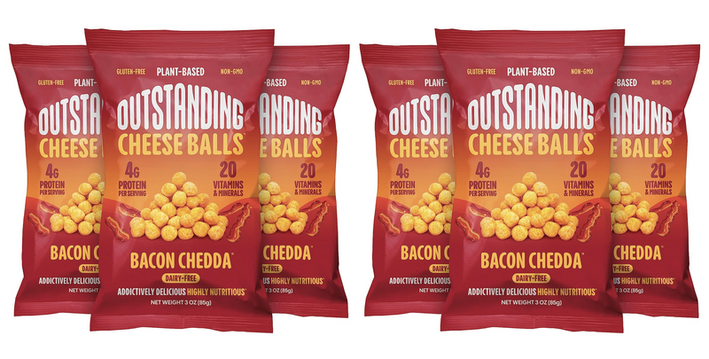 Cheese Balls by Outstanding Foods - Bacon Chedda (Plant Based & Dairy-Free!) - High-quality Cheese Snacks by Outstanding Foods at 