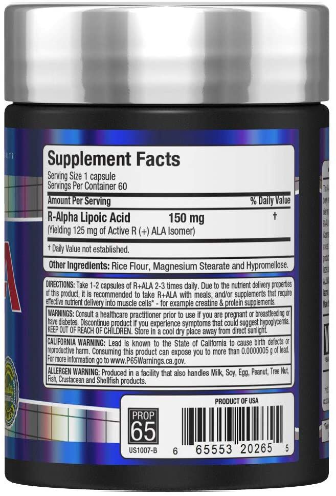 AllMax Nutrition R-ALA 60 capsules - High-quality Antioxidants by AllMax Nutrition at BariatricPal Store