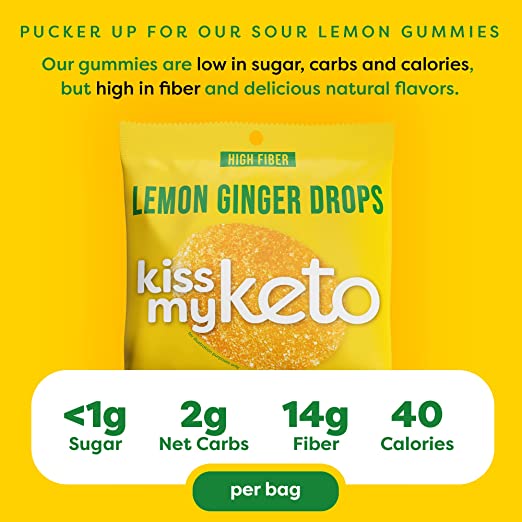 Kiss My Keto Keto Gummies - Lemon Ginger Drops - High-quality Gummies by Kiss My Keto at 
