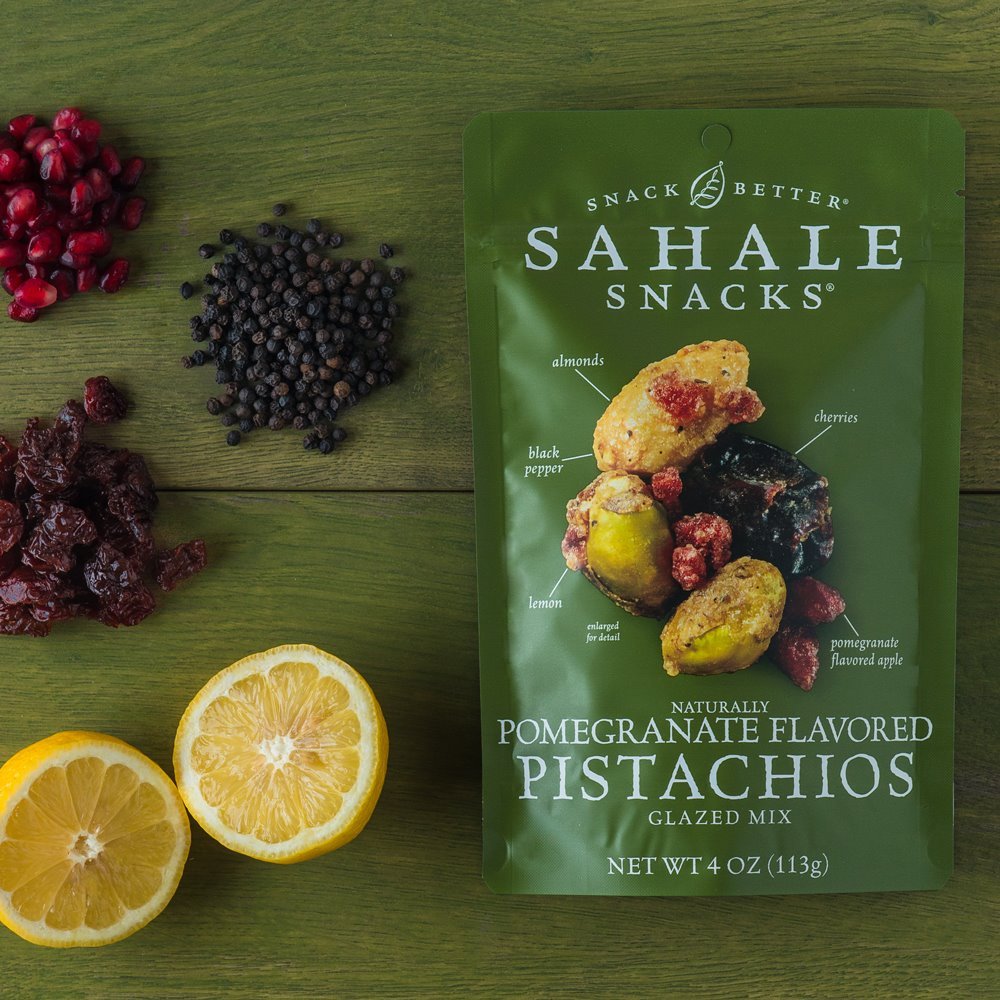 Sahale Snacks Pomegranate Pistachios Glazed Mix 4oz Bag - High-quality Nuts, Seeds and Fruits by Sahale Snacks at BariatricPal Store