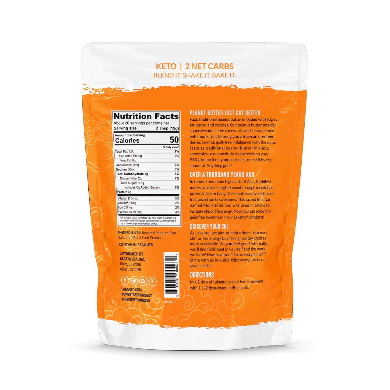 Lakanto Powdered Peanut Butter - Sweetened with Monkfruit - High-quality Peanut Butter by Lakanto at BariatricPal Store