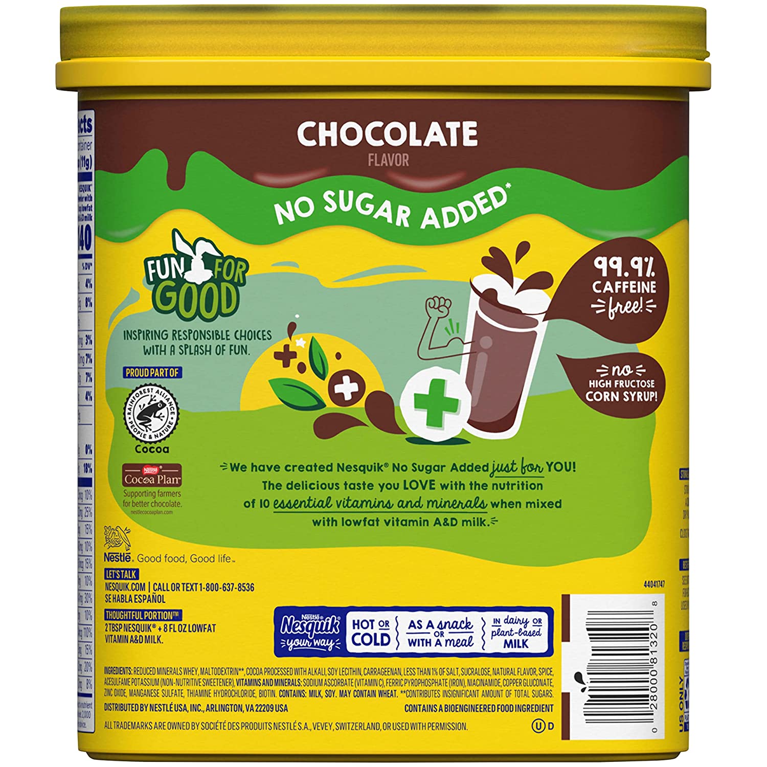Nestle Nesquik, No Sugar Added 16 oz. - High-quality Bariatric Approved by Nestle at 
