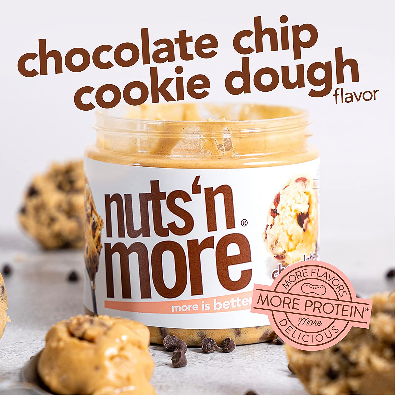 Nuts 'N More High Protein Peanut Butter Spread - Cookie Dough - High-quality Nut Butter by Nuts 'N More at BariatricPal Store