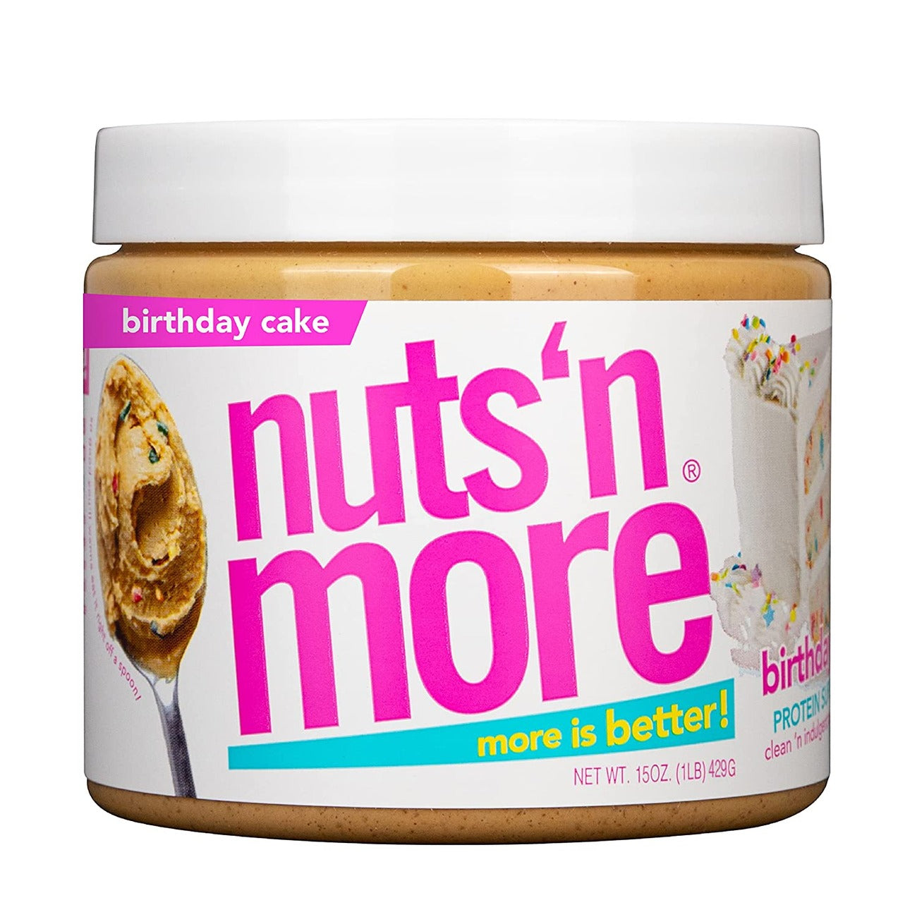 Nuts 'N More High Protein Peanut Butter Spread - Birthday Cake - High-quality Nut Butter by Nuts 'N More at BariatricPal Store