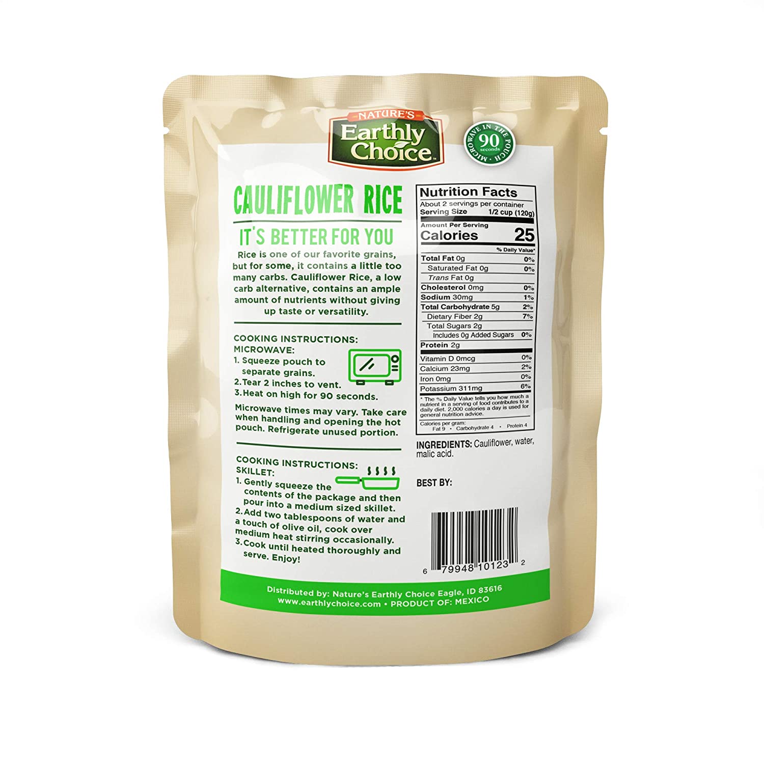 Nature's Earthly Choice Cauliflower Rice 8.5 oz - High-quality Vegetarian/Vegan by Nature's Earthly Choice at 