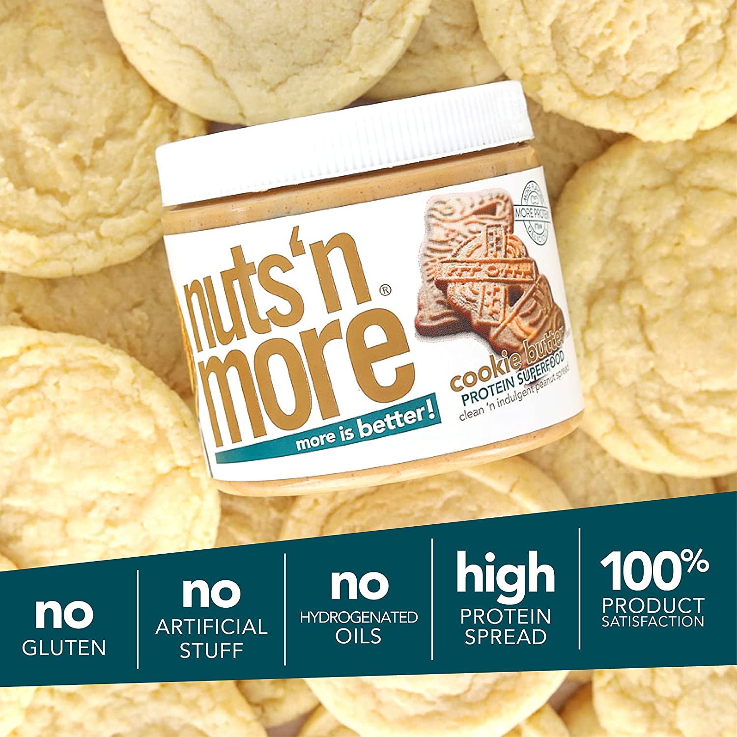 Nuts 'N More High Protein Peanut Butter Spread - Cookie Butter - High-quality Nut Butter by Nuts 'N More at BariatricPal Store