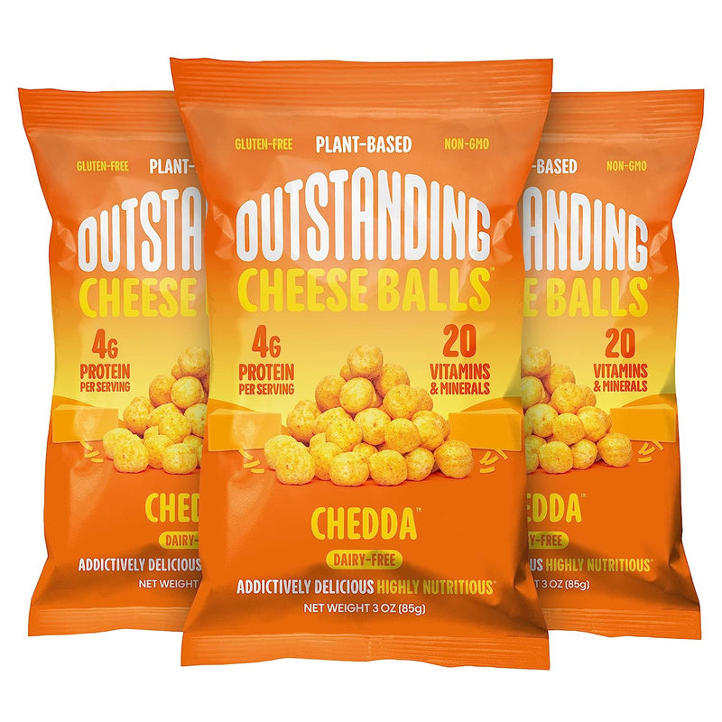 Cheese Balls by Outstanding Foods - Chedda (Plant Based & Dairy-Free!) - High-quality Cheese Snacks by Outstanding Foods at 