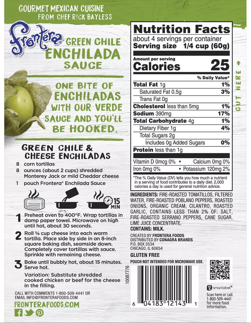 Frontera Enchilada Sauce Green Chile 8 oz. - High-quality Gluten Free by Frontera at 
