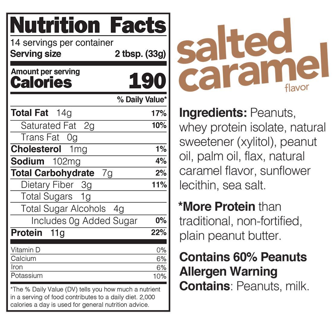 Nuts 'N More High Protein Peanut Butter Spread - Salted Caramel - High-quality Nut Butter by Nuts 'N More at BariatricPal Store