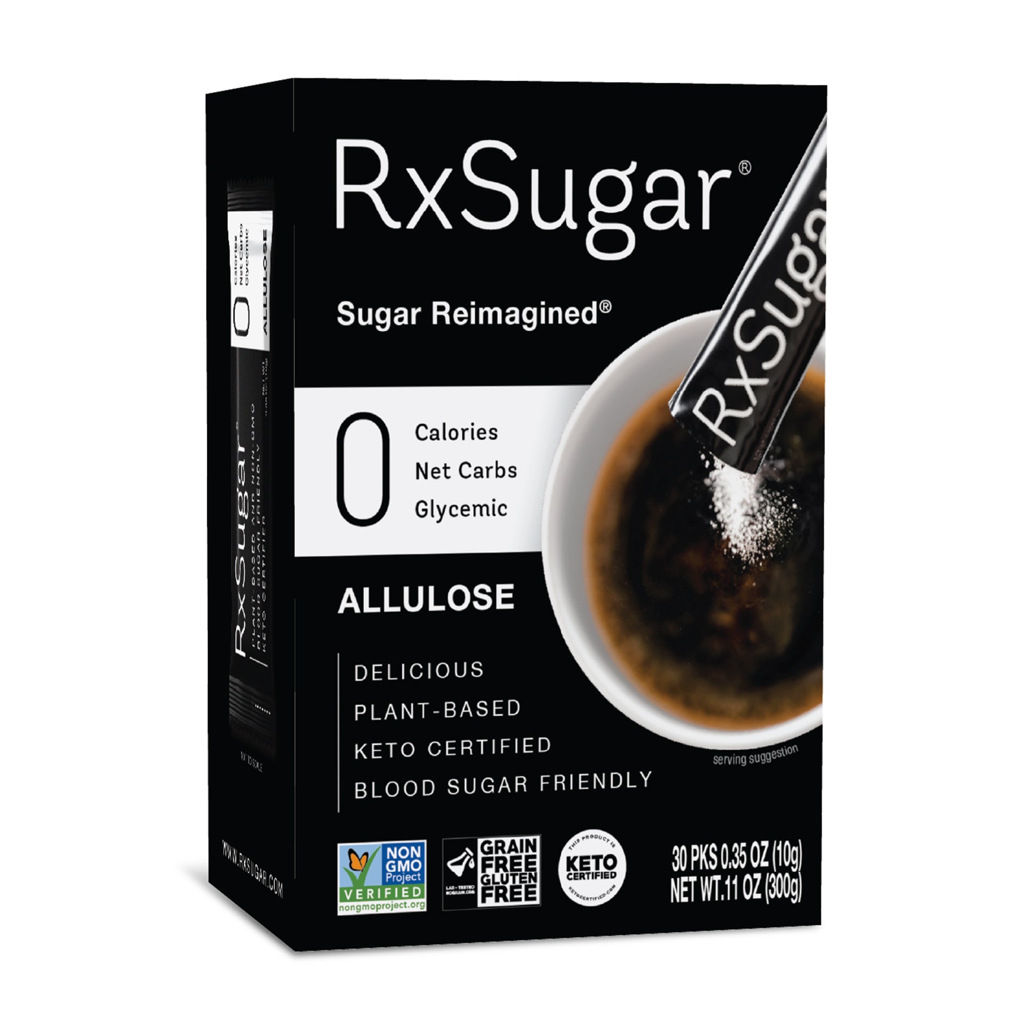 RxSugar 30 Stick Pack Carton (30 Servings) - 0 Calories. 0 Net Carbs. 0 Glycemic - High-quality Sugar Substitute by RxSugar at BariatricPal Store