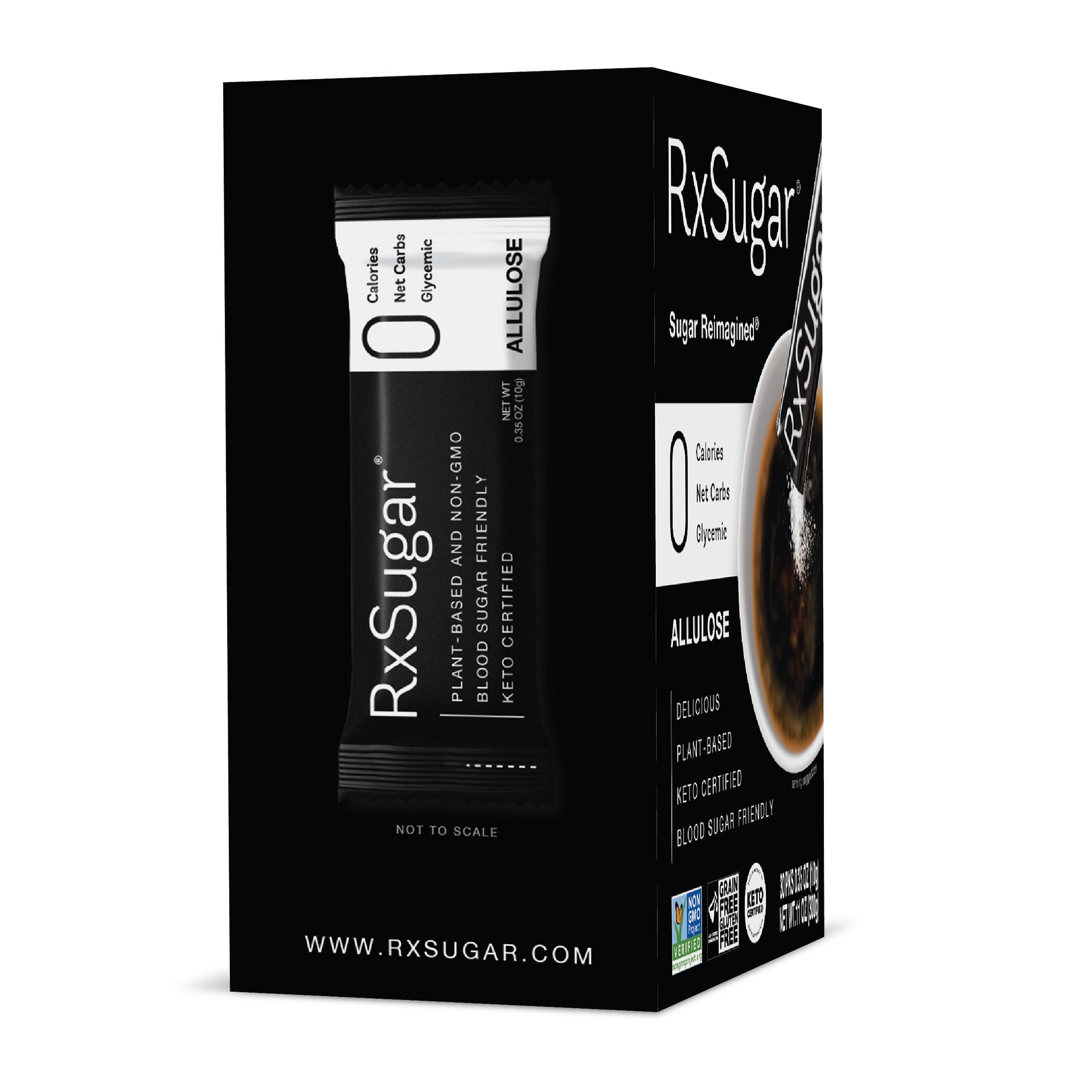 RxSugar 30 Stick Pack Carton (30 Servings) - 0 Calories. 0 Net Carbs. 0 Glycemic - High-quality Sugar Substitute by RxSugar at BariatricPal Store