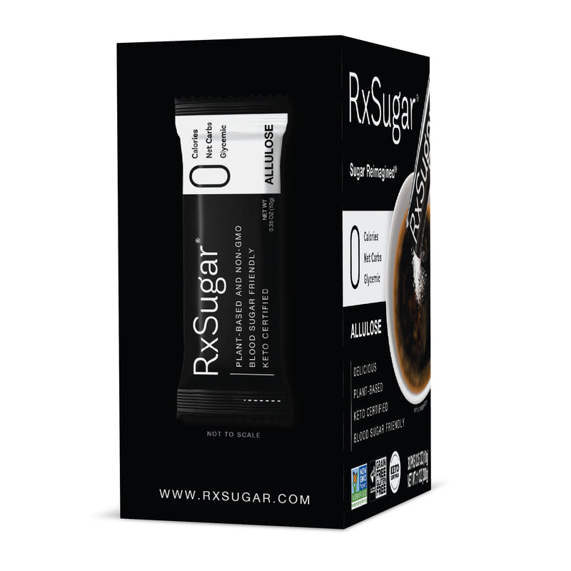 RxSugar 30 Stick Pack Carton (30 Servings) - 0 Calories. 0 Net Carbs. 0 Glycemic - High-quality Sugar Substitute by RxSugar at 