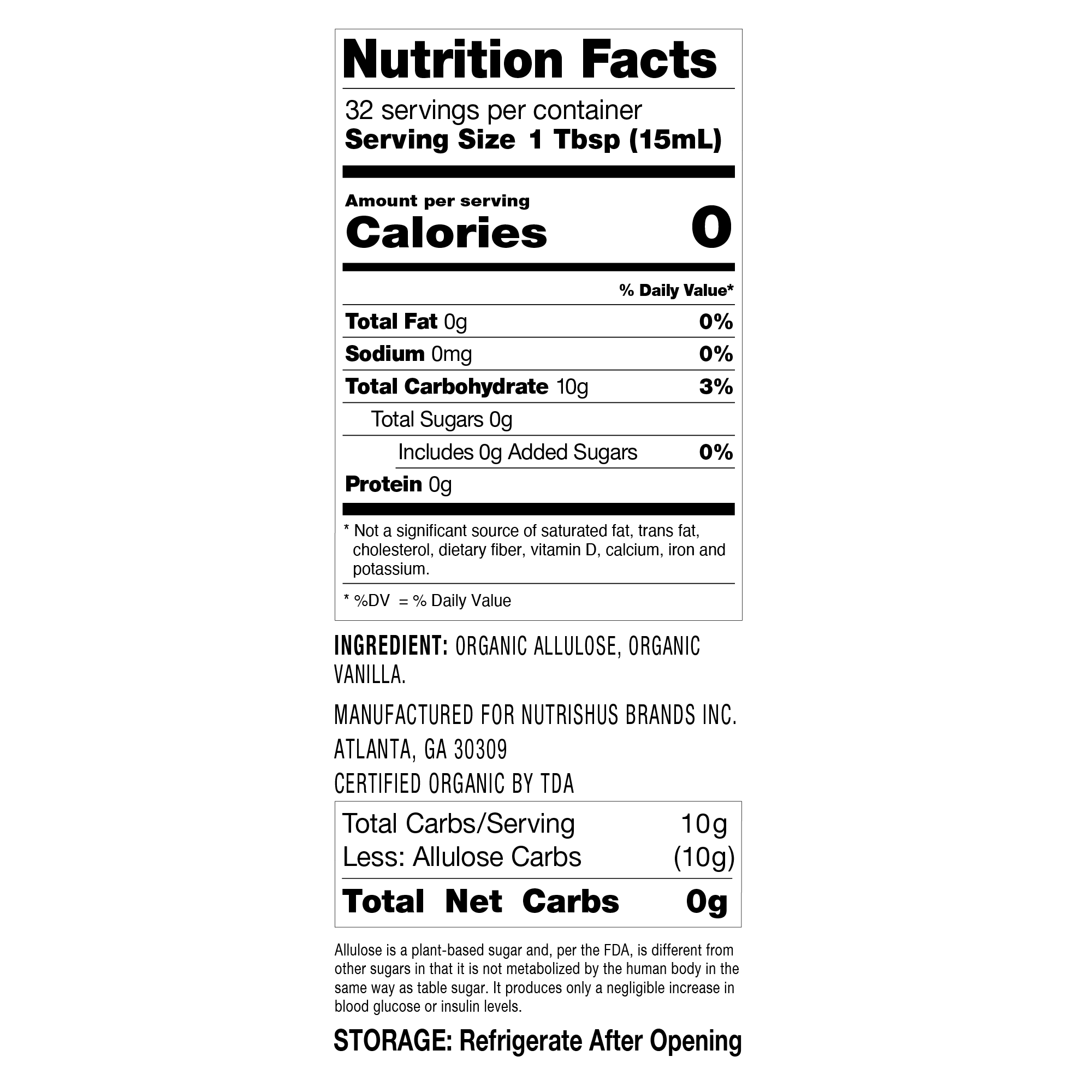 RxSugar Organic Liquid Sugar 16 oz - High-quality Sugar Substitute by RxSugar at BariatricPal Store