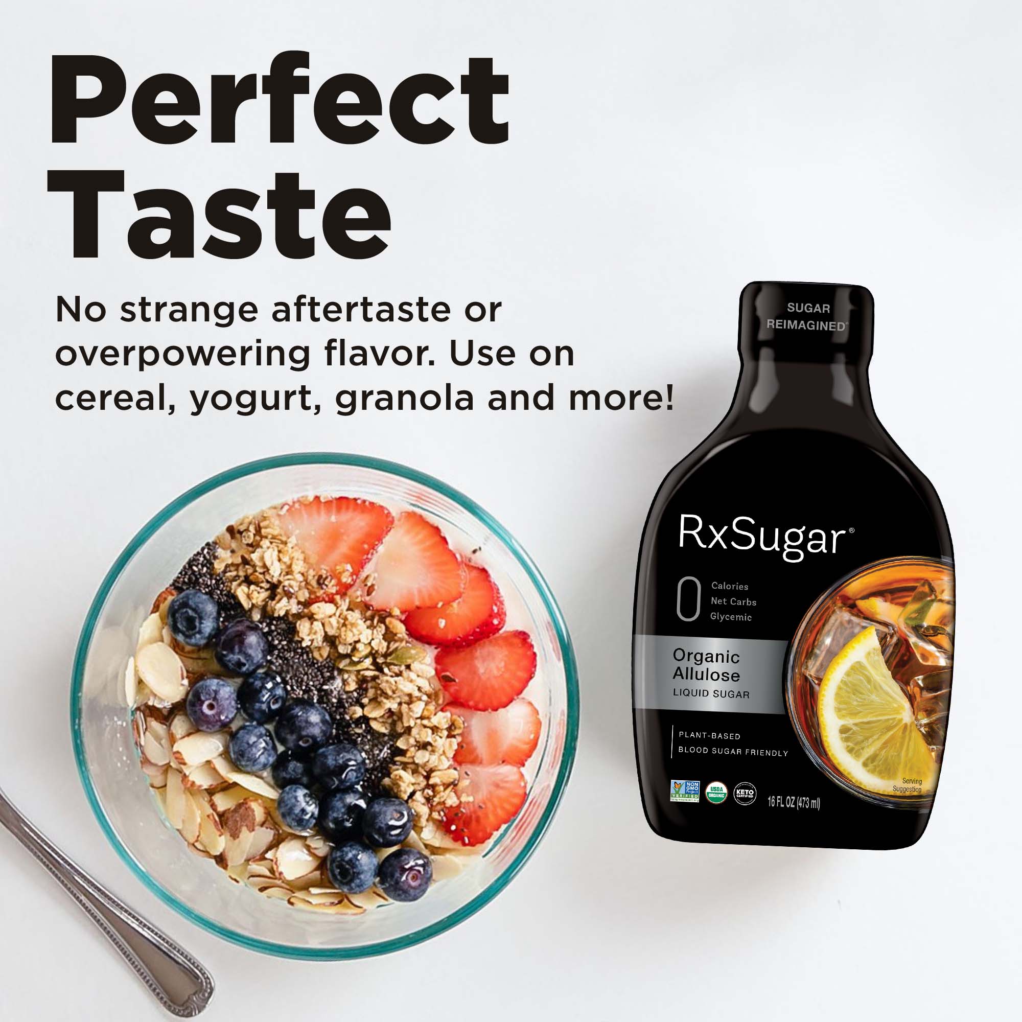 RxSugar Organic Liquid Sugar 16 oz - High-quality Sugar Substitute by RxSugar at BariatricPal Store