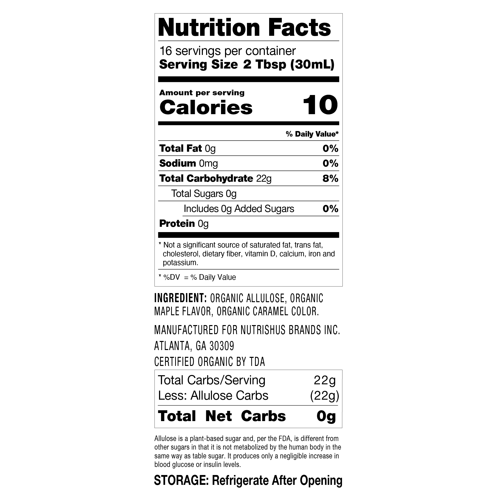 RxSugar Organic Syrup (16 oz) - Pancake - High-quality Syrups by RxSugar at BariatricPal Store