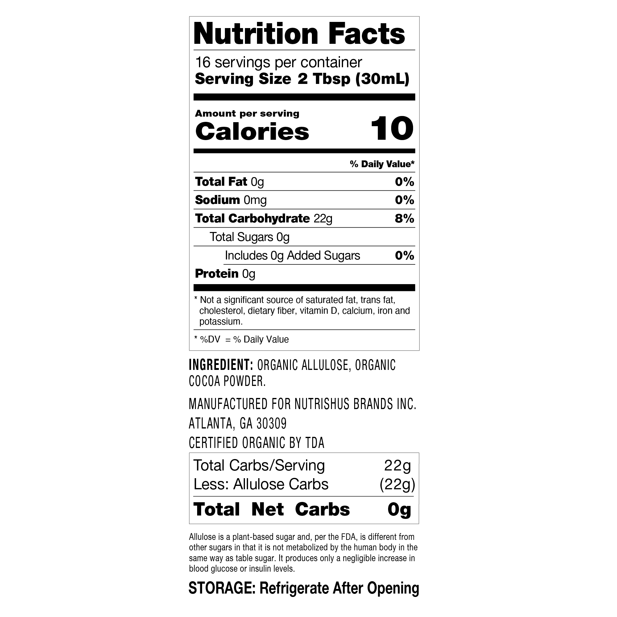 RxSugar Organic Syrup (16 oz) - Chocolate - High-quality Syrups by RxSugar at BariatricPal Store