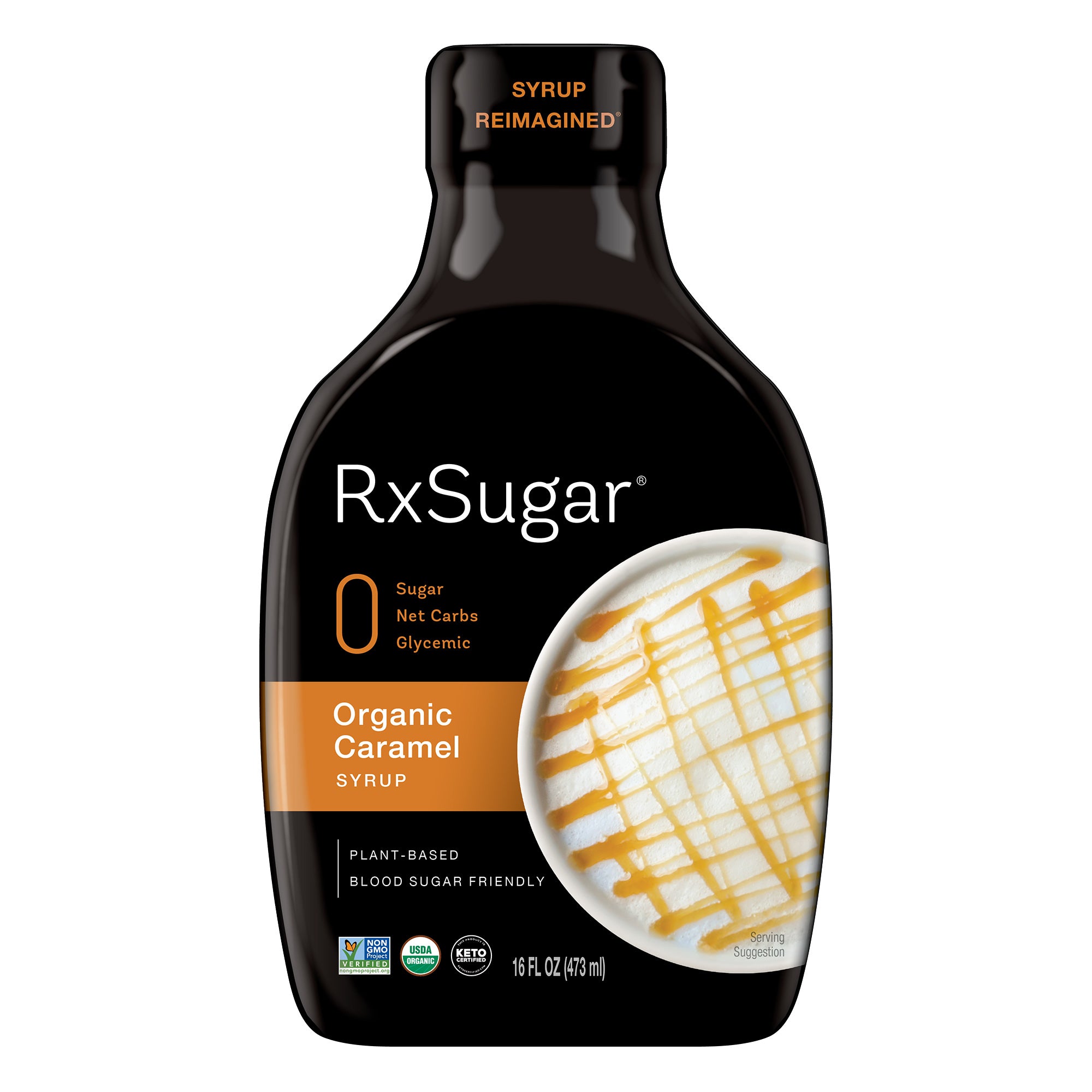 RxSugar Organic Syrup (16 oz) - Caramel - High-quality Syrups by RxSugar at BariatricPal Store