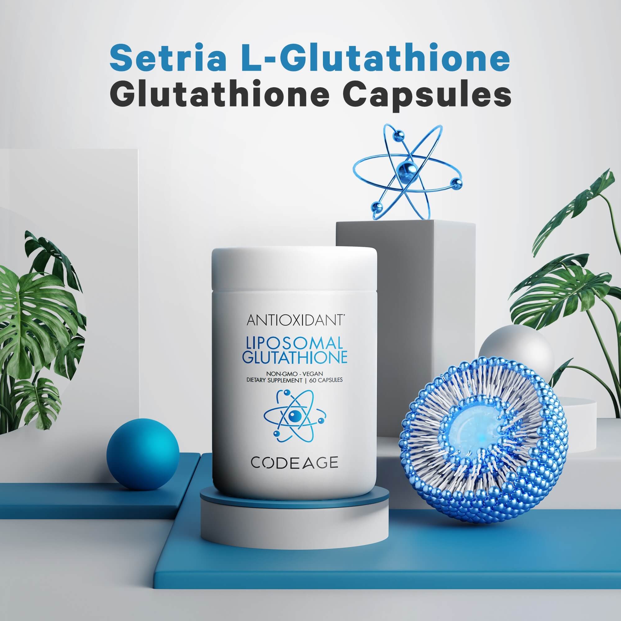 Liposomal Glutathione 500 mg Setria L Glutathione Reduced Antioxidant Supplement by Codeage