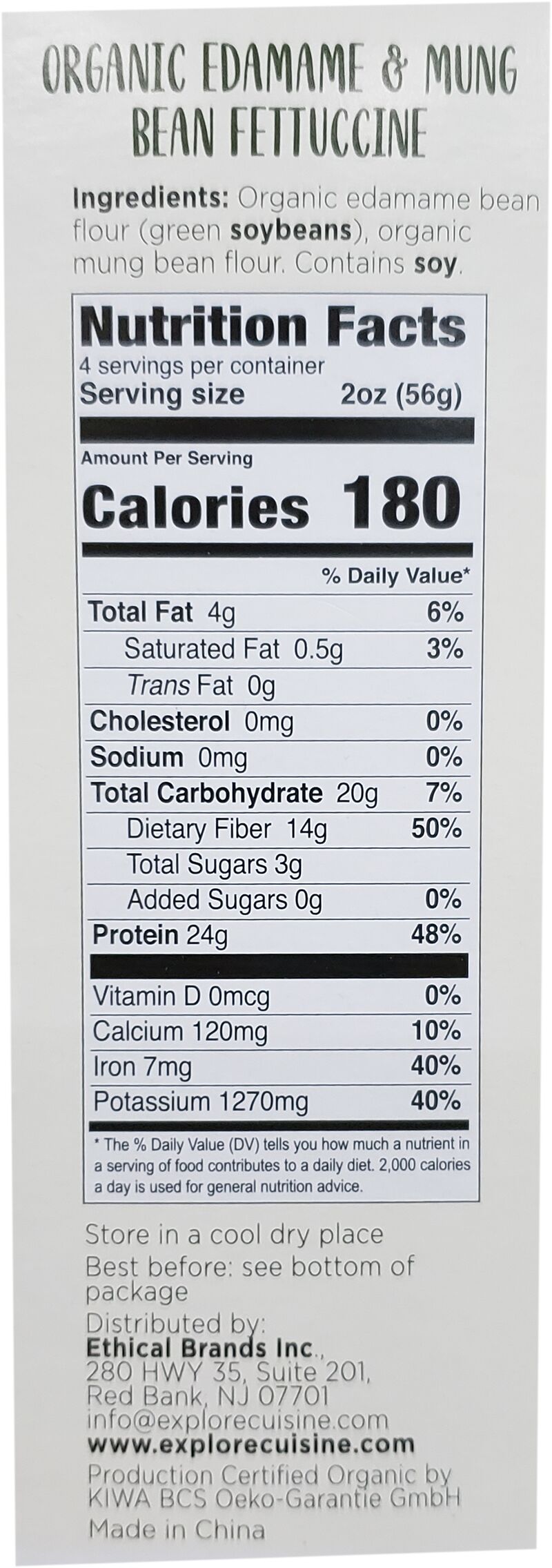 Explore Cuisine Organic Edamame & Mung Bean Fettuccine 8 oz. (227g) - High-quality Gluten Free by Explore Cuisine at BariatricPal Store