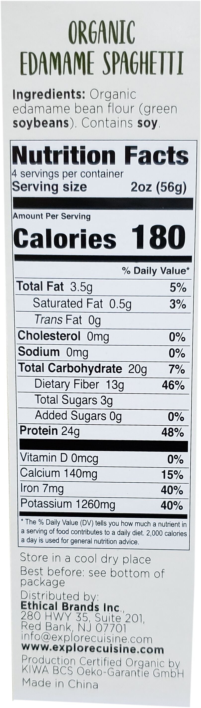 Explore Cuisine Organic Edamame Spaghetti 8 oz. (227g) - High-quality Gluten Free by Explore Cuisine at BariatricPal Store