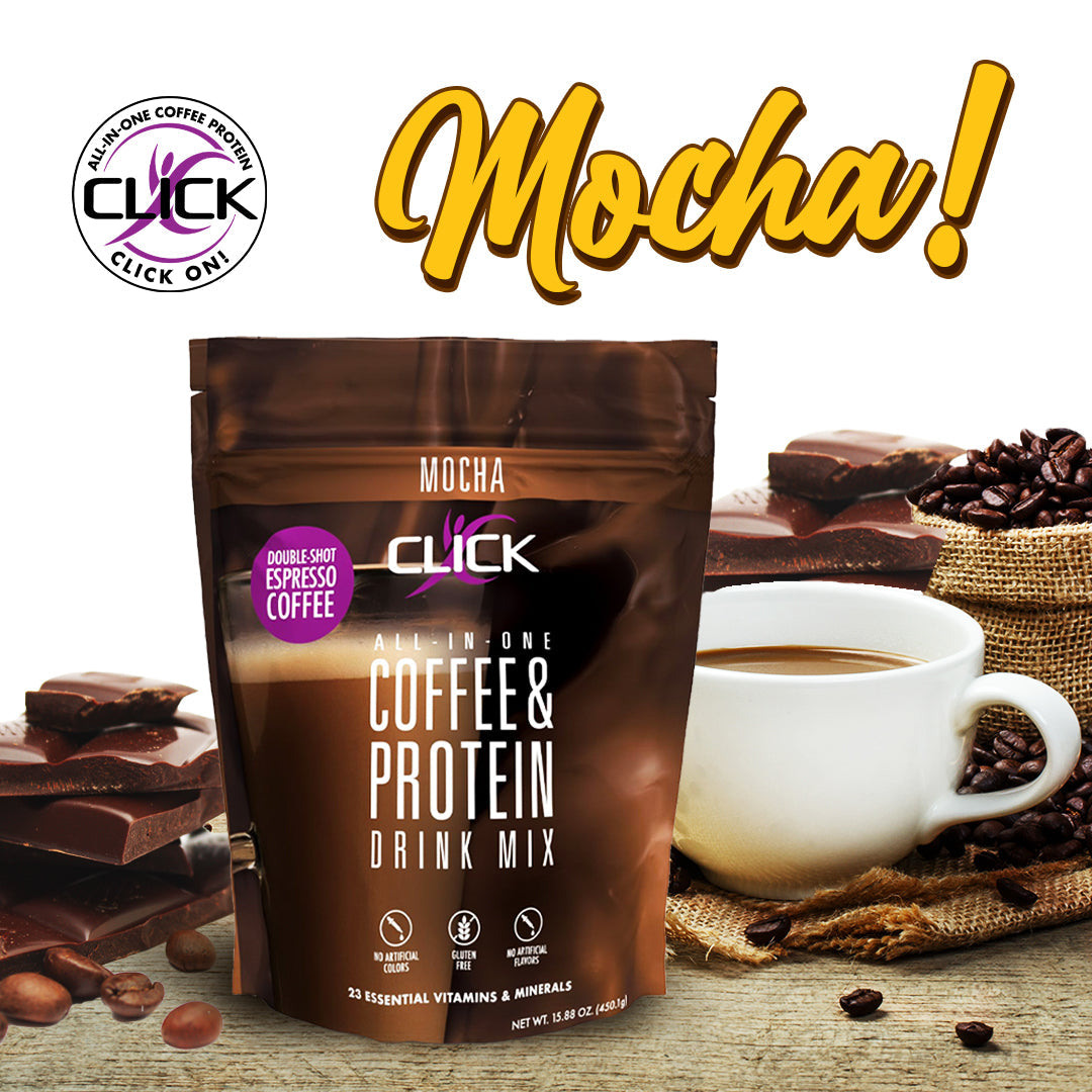 Click Coffee & Protein Powder Bag - Mocha - High-quality Protein Powder Tubs by Click at BariatricPal Store