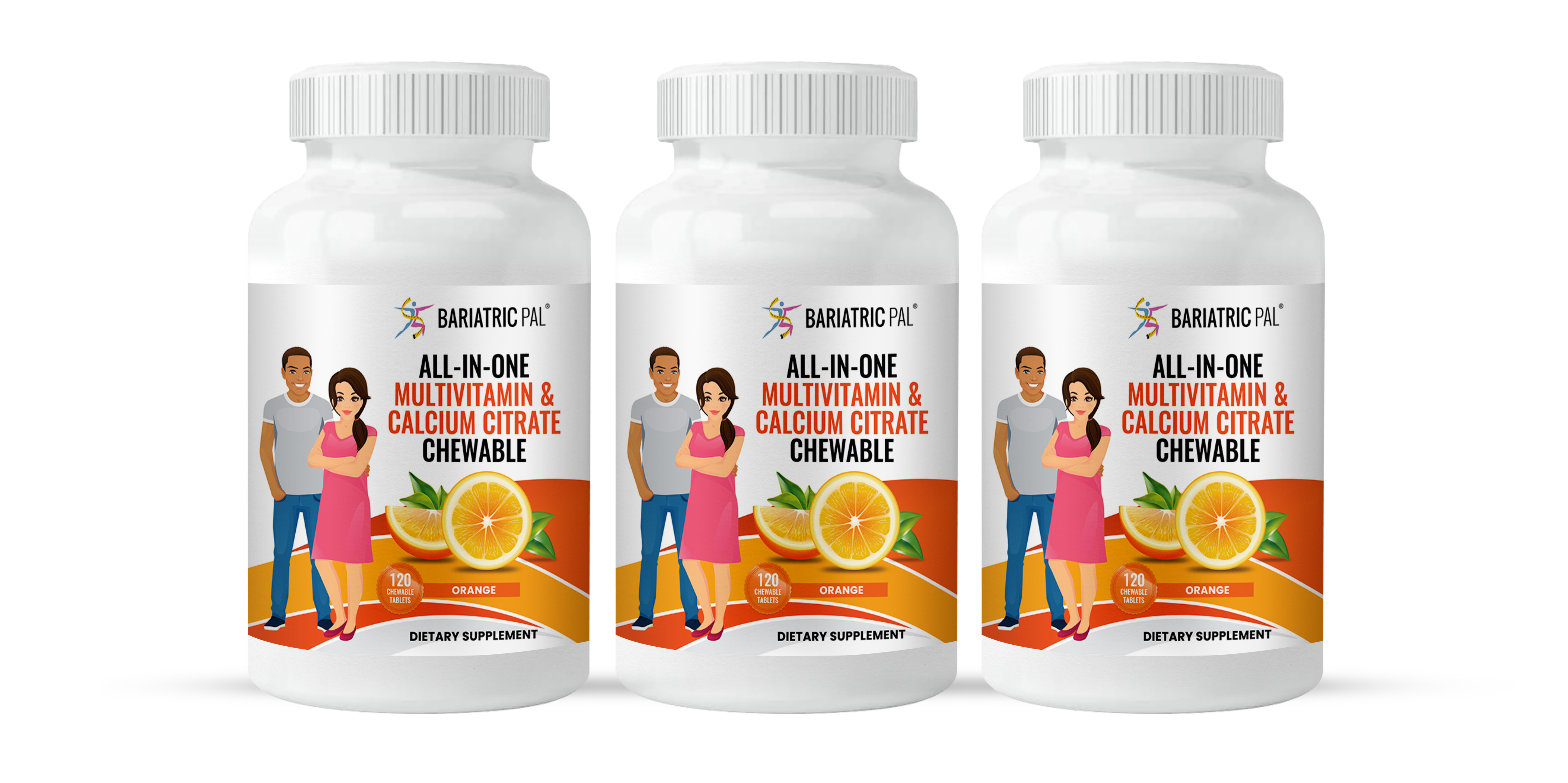 BariatricPal "ALL-IN-ONE" Chewable Multivitamin with Calcium Citrate & Iron - Orange (NEW!) - High-quality Multivitamins by BariatricPal at 