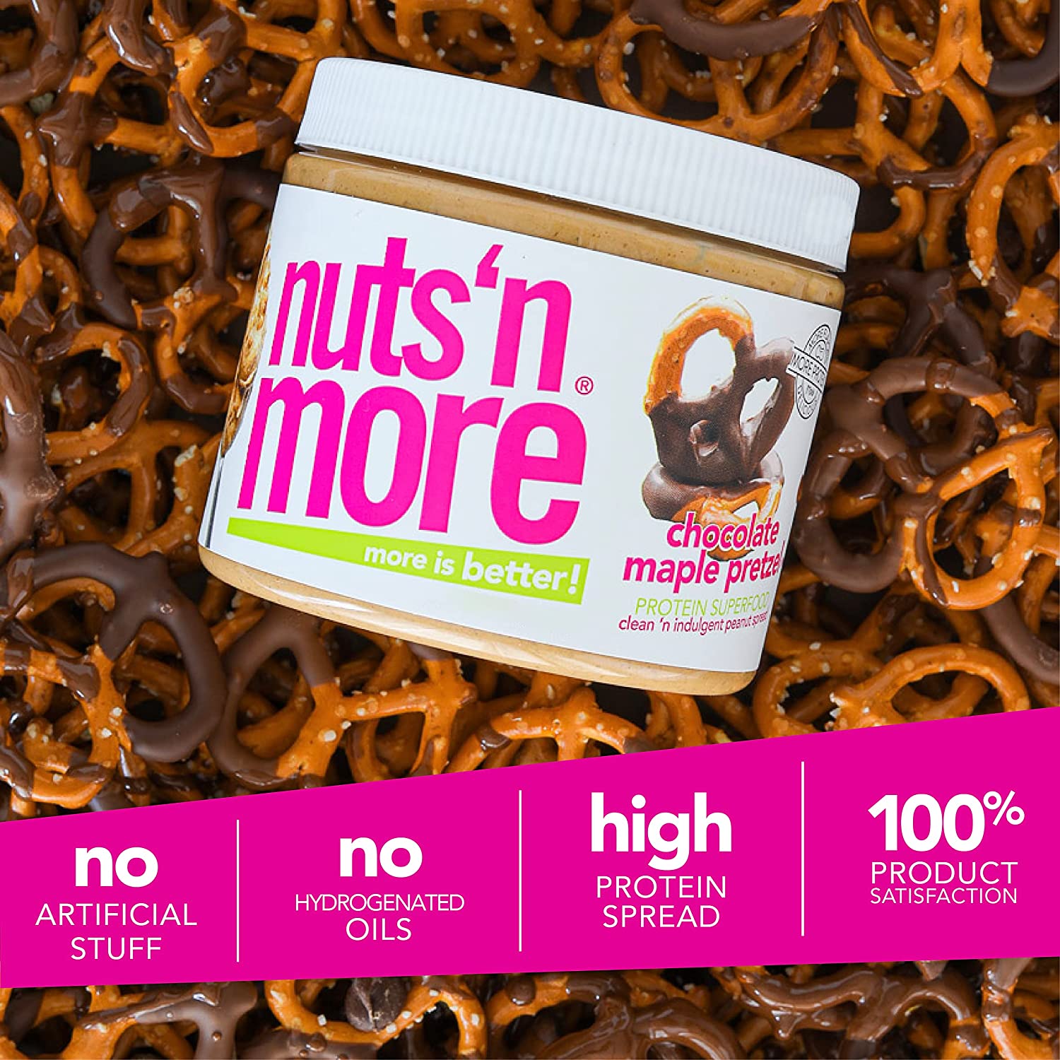 Nuts 'N More High Protein Peanut Butter Spread - Chocolate Maple Pretzel - High-quality Nut Butter by Nuts 'N More at BariatricPal Store