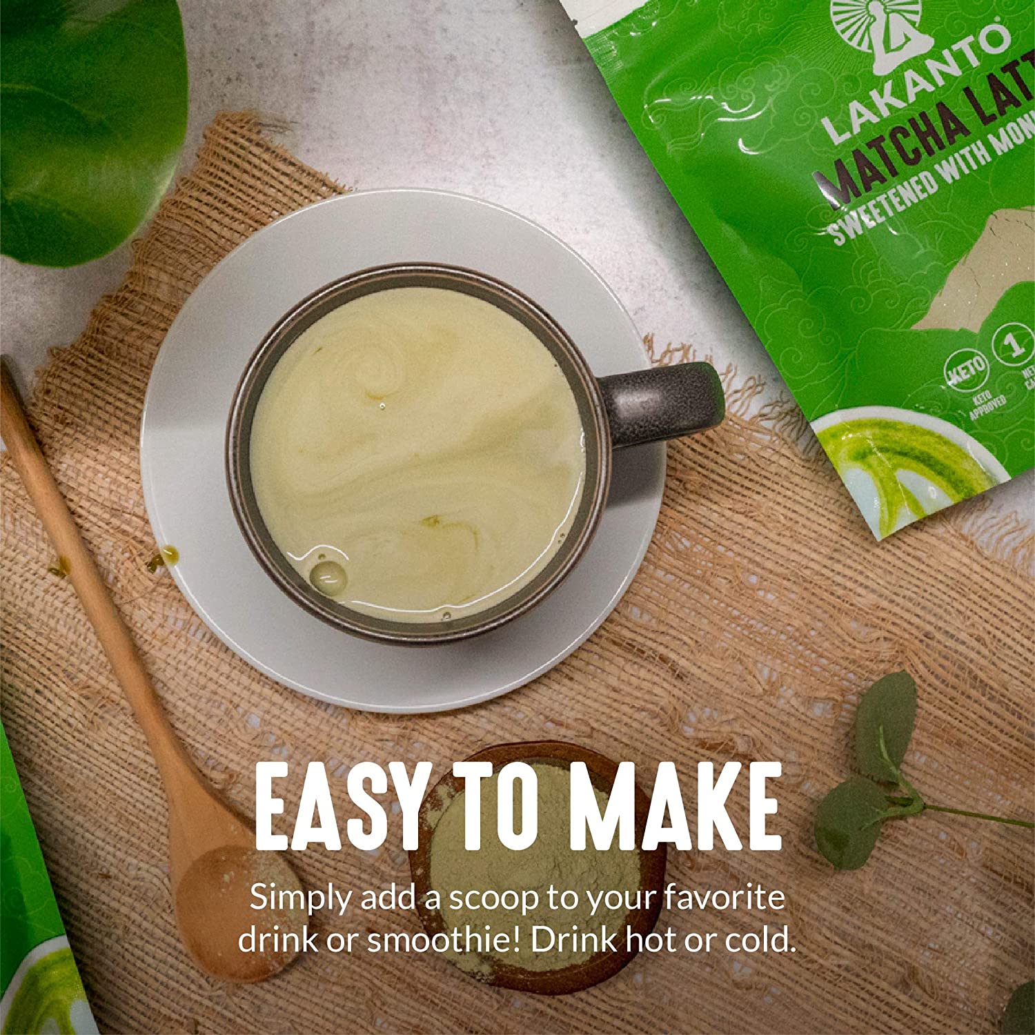 Lakanto Sugar-Free Hot or Cold Matcha Latte Drink - High-quality Hot Drinks by Lakanto at BariatricPal Store