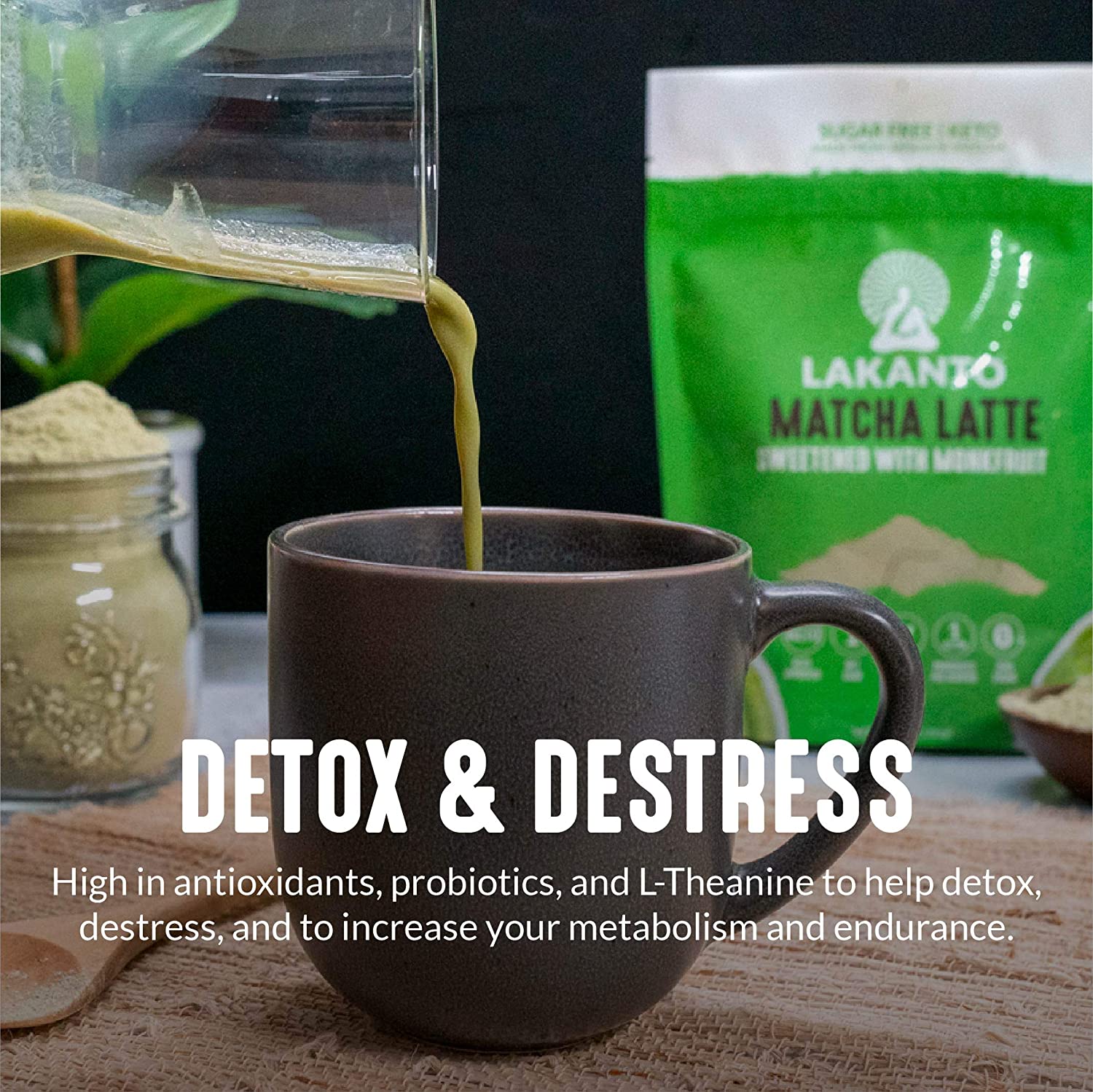 Lakanto Sugar-Free Hot or Cold Matcha Latte Drink - High-quality Hot Drinks by Lakanto at BariatricPal Store