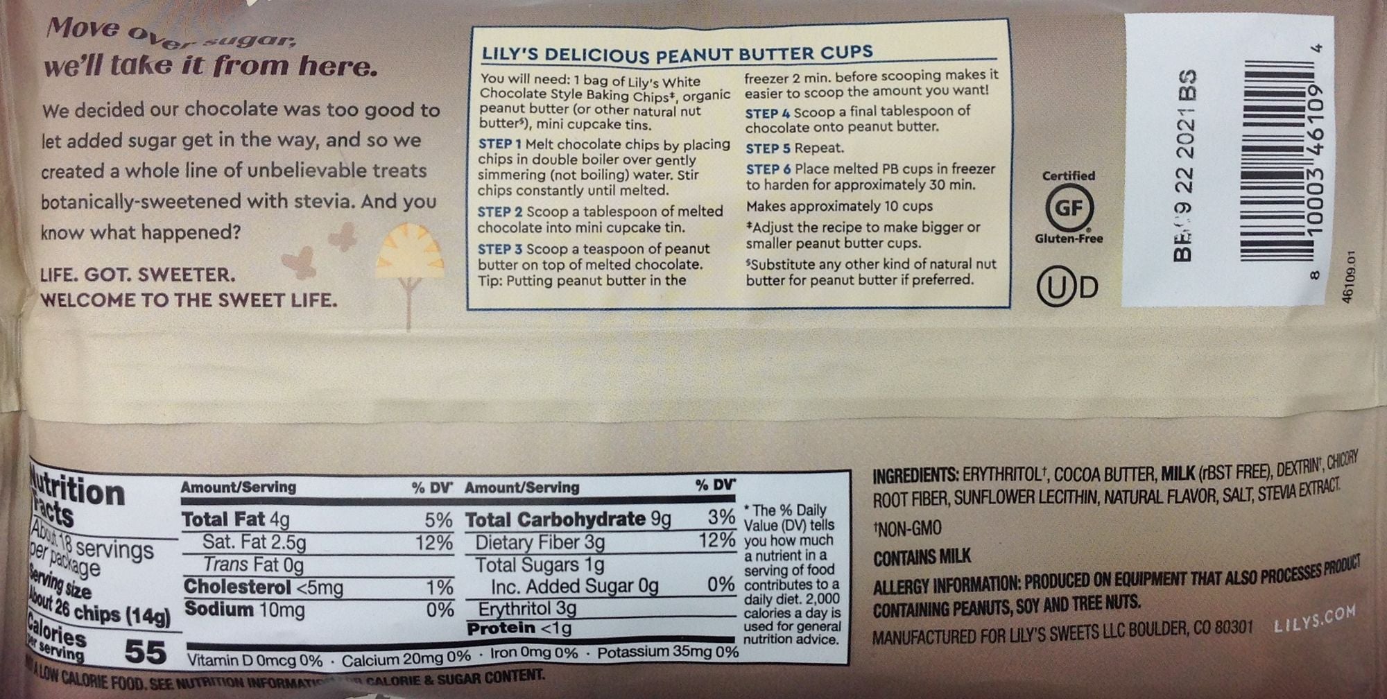 Lily's Sweets White Chocolate Style Baking Chips, No Sugar Added 9 oz. - High-quality Baking Products by Lily's Sweets at BariatricPal Store