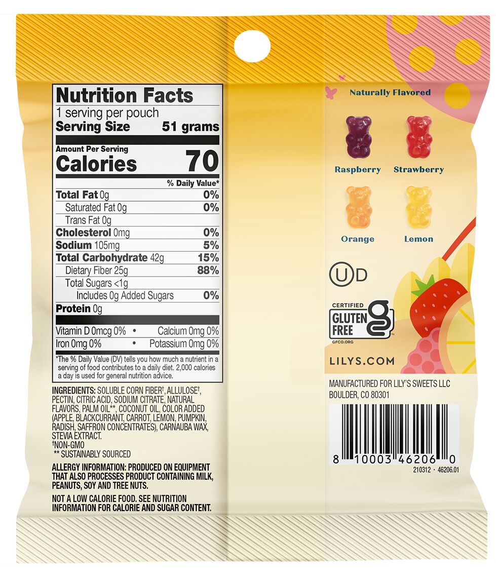 Lily's Sweets No Sugar Added Gummy Bears 1.8 oz - High-quality Gluten Free by Lily's Sweets at BariatricPal Store