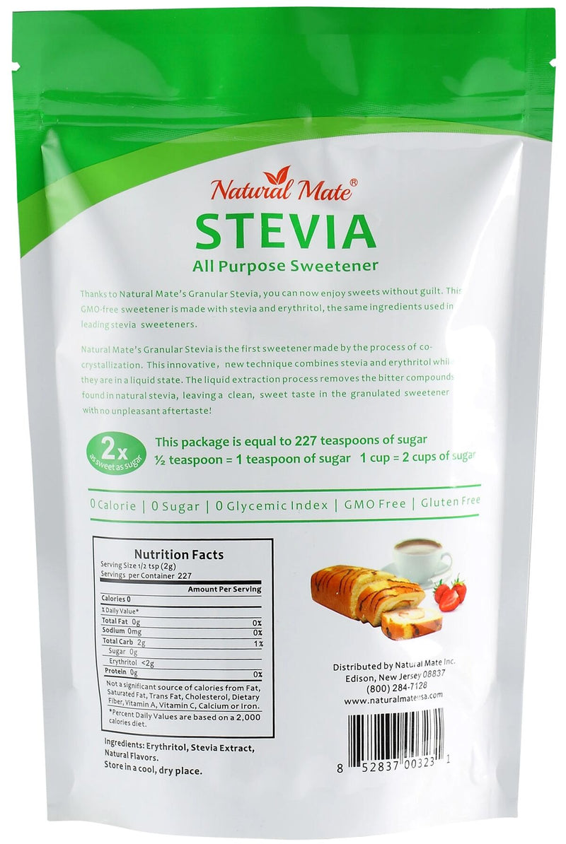 Natural Mate Stevia with Erythritol, All Purpose Natural Sweetener 16 oz. (454 g) - High-quality Gluten Free by Natural Mate at 